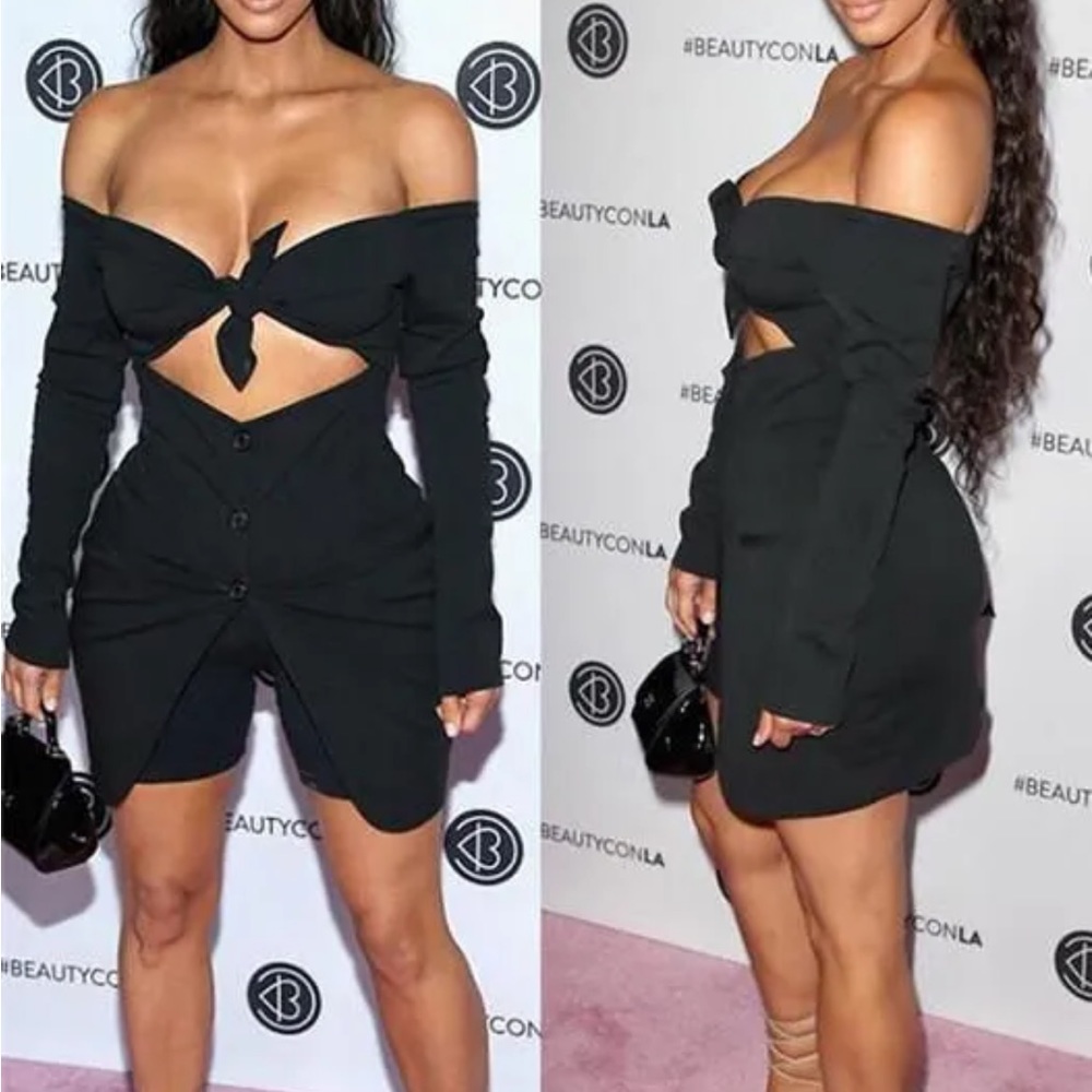 DivaBoutique Black Off shoulder Cutout Romper
